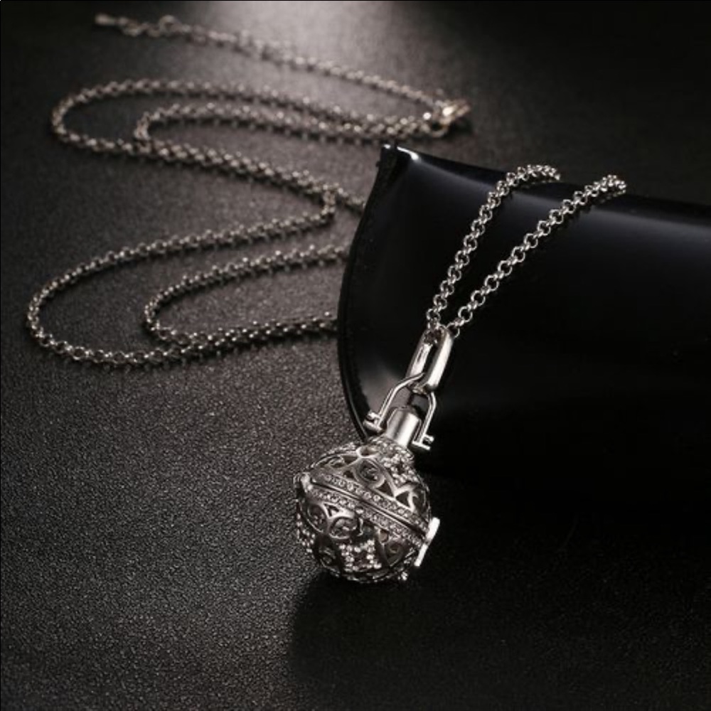 Locket Angel Pendant Long Harmony Ball Necklace